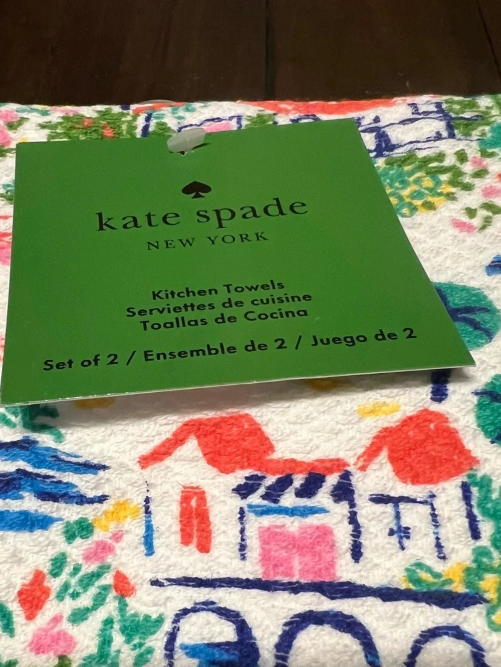 Kate Spade New York Tropical Seaside Cottage Colorful Kitchen towels Set of 2